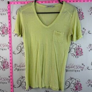 T Alexander wang T-shirt Light Green V-Neck Pocket Tee lime pocket Short Sleeve